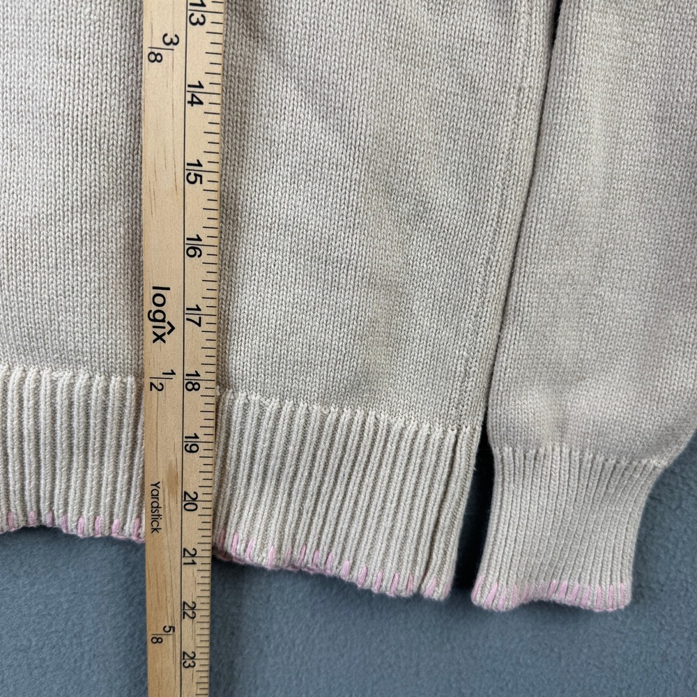 XO/KR Beige Knit Cardigan with Pink Heart Embroidery - Picture 10 of 10